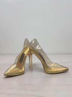 Jessica Rich Fancy Clear Pump Gold Stiletto